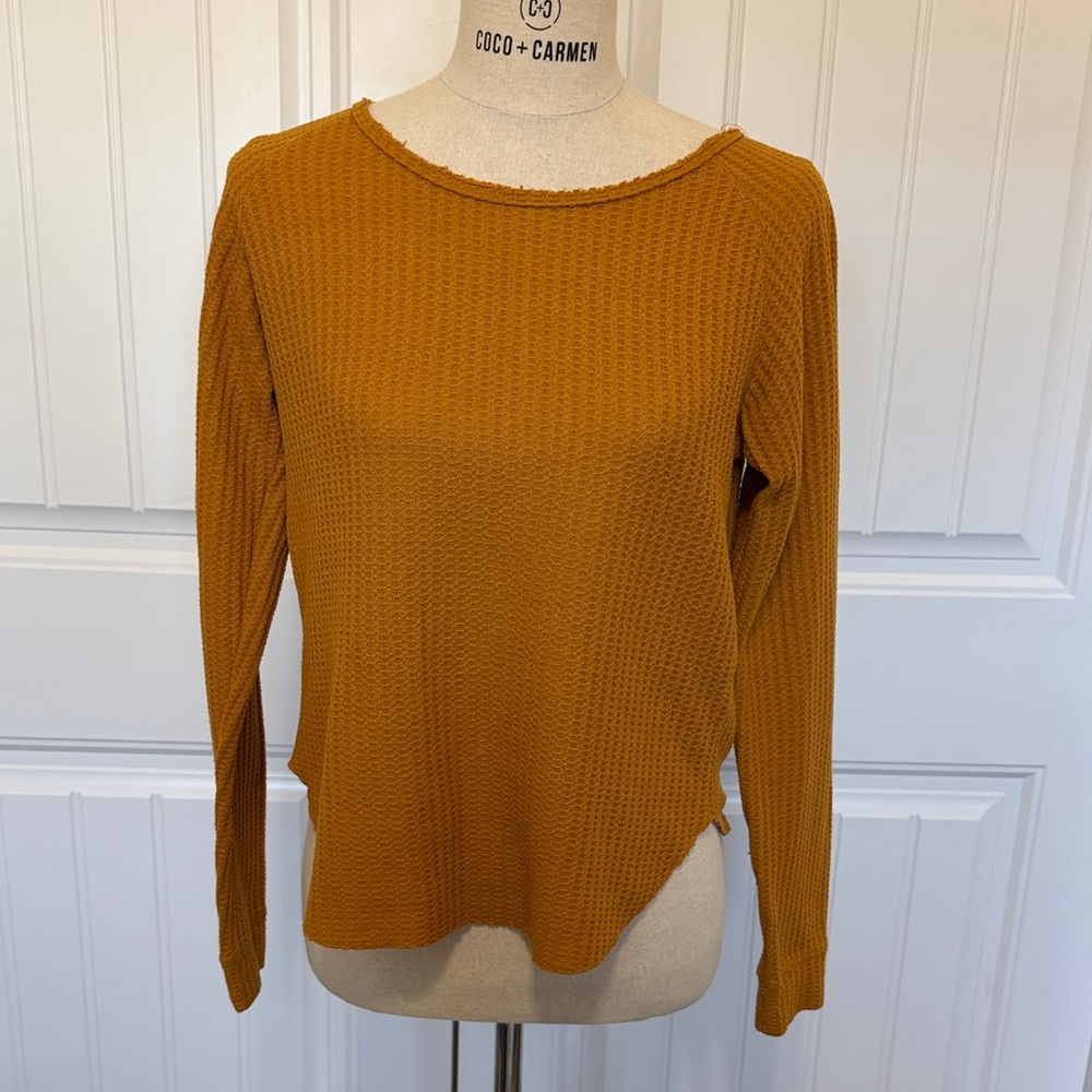 Derek Heart Mustard Yellow Long Sleeve Top